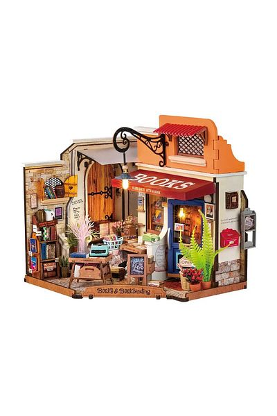 Robotime The Corner Bookstore - DIY 3D Miniature House - 108 Pieces