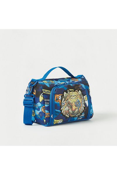 Juniors Printed Lunch Bag With Detachable Strap And Zip Closure
