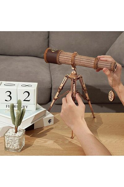 Robotime Pirate Monocular Telescope - 3D Mechanical Wooden Puzzle - 314 Pieces
