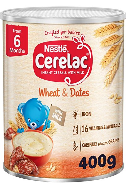 Cerelac Wheat & Dates Baby Cereal for 6+ Months by Nestlé, 400g Tin