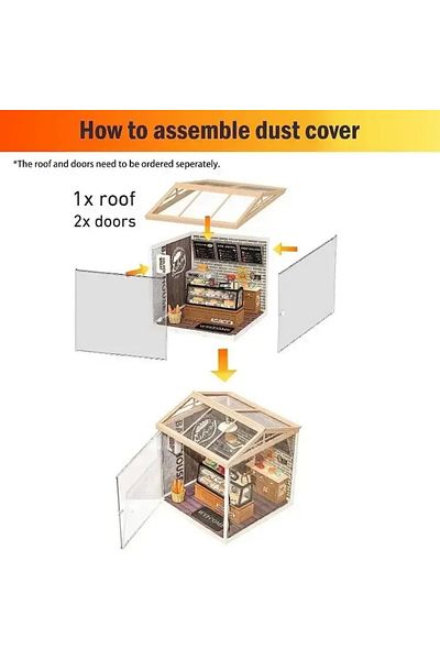Robotime Dust Cover - Accessories for 3D Plastic Miniature House - 1 Piece