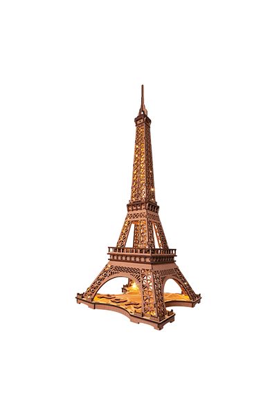 Robotime Eiffel Tower Night Light - 3D Mechanical Wooden Puzzle - 164 Pieces