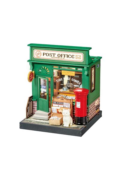 Robotime Vintage Post Office - DIY 3D Miniature House - 54 Pieces