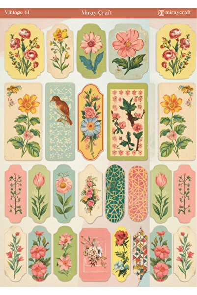 MirayDesign 1 vintage tematska nalepnica (12x17 cm) za bullet journal, spomen...