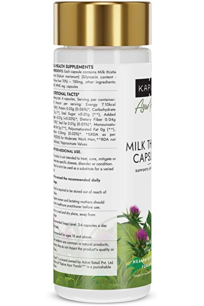 KAPİVA Kapiva Milk Thistle Capsule 120Â capsules