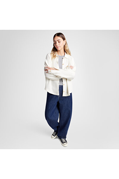 Converse Classic Kadın Oversize Fit Krem Gömlek