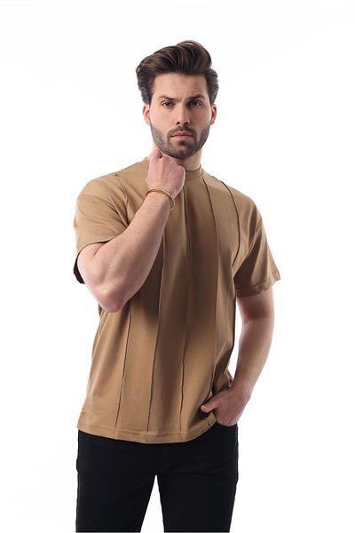 Madmext Ανδρικό μπλουζάκι Cappuccino Crew Neck 6175