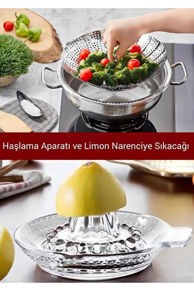 MorBebe Bebekler Için Ek Gıda Haşlama Aparatı Ve Cam Narenciye Sıkacağı 2'li Set