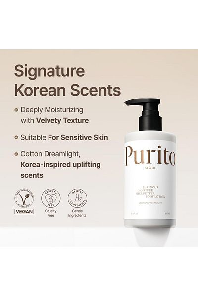 Purito Luminous Moisture Shea Butter Body Lotion Cotton Dreamlight [300m