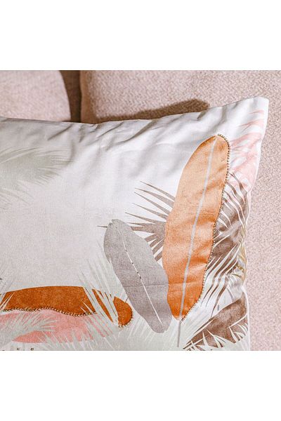 Danube Home Gleam Floral Velvet Cushion Cover-Multicolor-45x45 cm