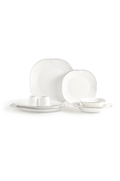 Madame Coco Perle 6 Kişilik 28 Parça Yemek Takımı - Beyaz/Silver