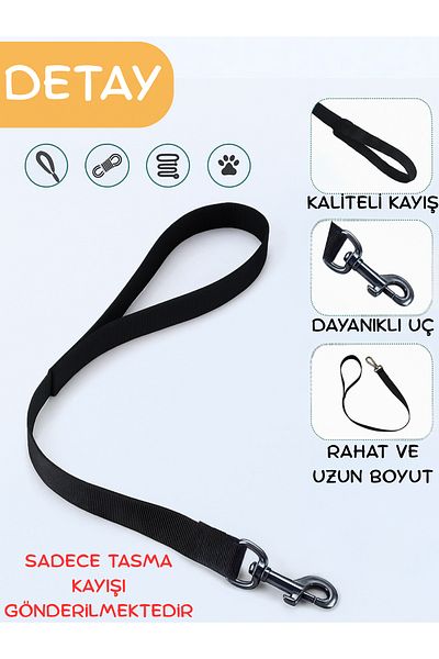 BEYLİNİ Durable Dog Walking Strap Pet Leash Compatible with All Leashes with Metal Buckle Black 100cm