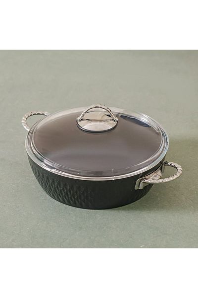 Danube Home Lines 7-Piece Kristal Cookware Set Titanium Teflon Black