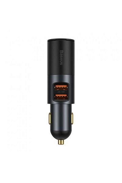 Baseus Car charger 2x USB-A, QC3.0, 120W and car cigarette lighter extension, (CCBT-D0G) - Gray