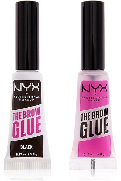 NYX Professional Makeup مجموعة هدايا العيد من غراء الحواجب الثنائي - شفاف وأسود