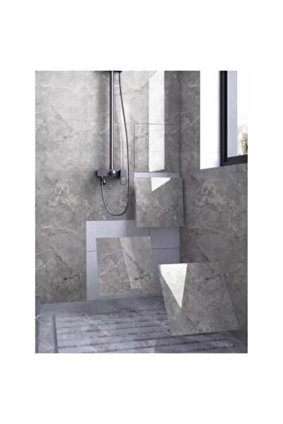 TTT Gri Mermer Desen Duvar Sticker (30x30)
