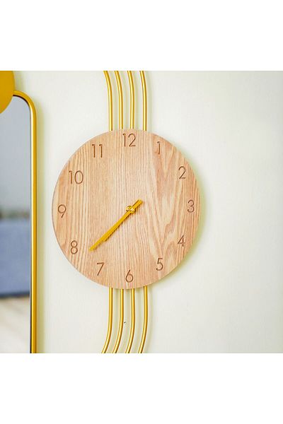 Danube Home Cambridge Modern Wall Clock with Mirror Stylish and Elegant Timepiece 79.5X52.5X4.5Cm Gold