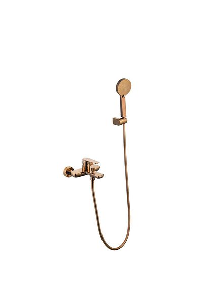 Danube Home Milano Calli Wall Mounted Bath Shower Mixer Set Rose Gold|Brass Shower Mixer-Rose Gold