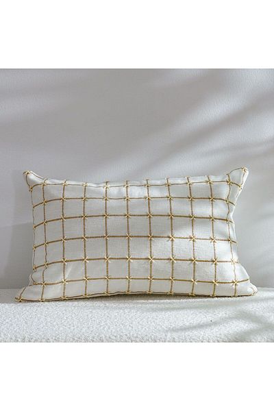 Danube Home Pearl Grid Cushion Cover Ivory 30X50 Cm