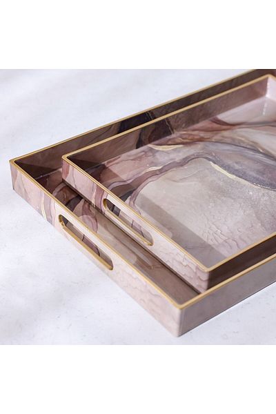 Danube Home Elizabeth 2-Piece Serving Tray -45.4X29.5X4CM,35X25X4CM