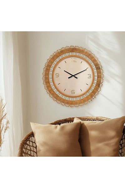 Danube Home Sansa PP Like Jute Wall Clock White 80x80x4.5