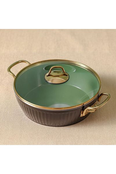 Danube Home Lines 7-Piece Maya Cookware Set Ceramic Black
