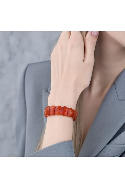 Safnaturel Igsl Certified Red Agate 9 X 14 mm Special Cut Natural Stone Bracelet