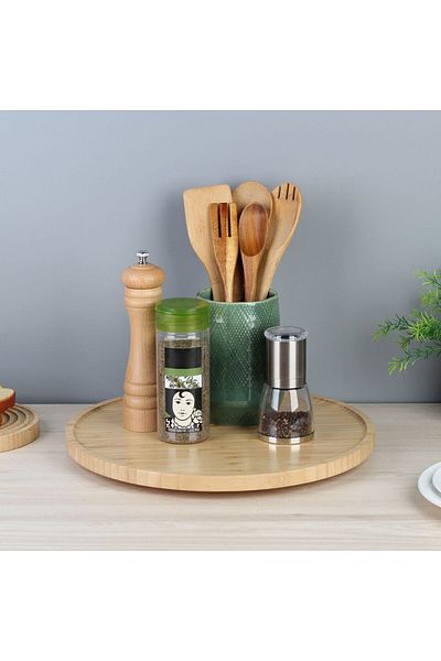 Danube Home Loretta Bamboo Rotating Table 38 X 3 Cm