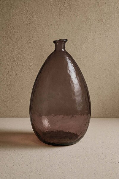 Barine Balon Şeklinde Büyük Cam Vazo 25x47 cm Mor 25x47 cm