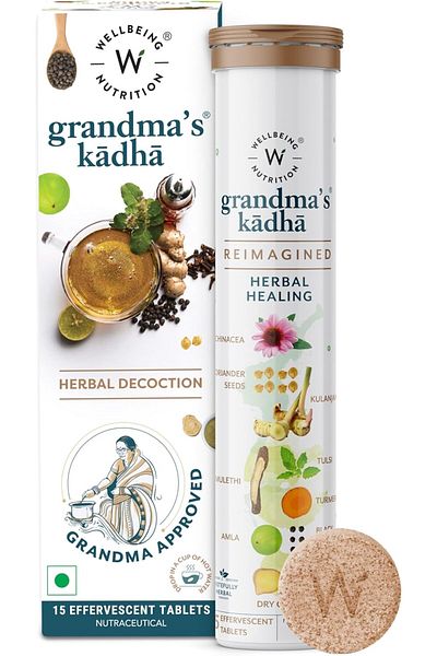 Wellbeing Nutrition Grandma's Kadha Immunity Booster, Effervescent Tablets(15)