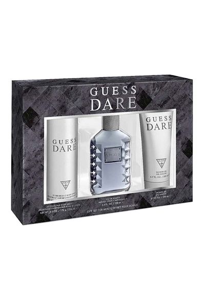 Guess Dare Set For Men, 100 ml Eau De Toilette, 200 ml Shower Gel, 226 ml Body Spray