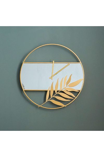 Danube Home Cambridge Clock In A Mirror Wall Clock 60X60X4Cm Gold
