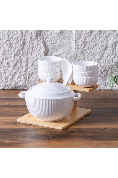 Danube Home Princess 15-Pc Soup Set-White-31.5x27x27 cm