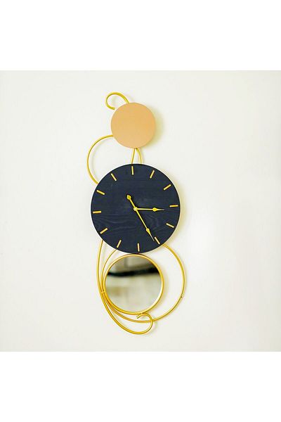 Danube Home Cambridge Modern Wall Clock with Accent Stylish and Functional Clock 81.5X30X4.5Cm Black
