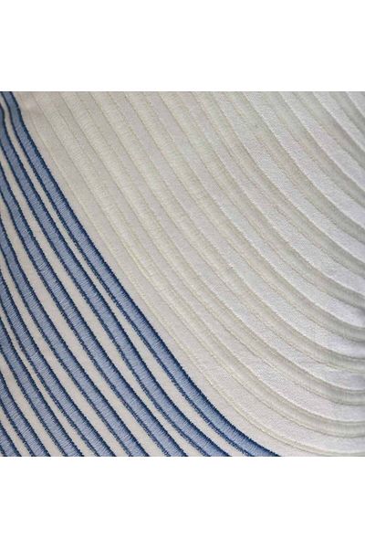 Danube Home Gleam Cotton Velvet Cushion W/ Aari Work/Machine Embed-Off White-30x50cm|100% Cotton Filled Cushion