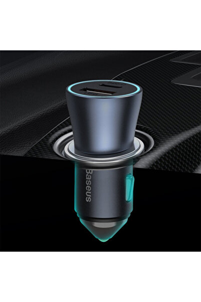 Baseus Încărcător auto USB-A, USB-C, 40W cu cablu USB la tip C, (TZCCJD-0G) - Gri închis