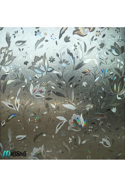 MaffStuff Decorative Window Film, 3D Tulip Floral Pattern, For Privacy and Solar Protection, 60x200 cm