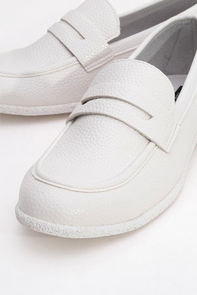 Lizy Shoes White - Women's Loafer Shoes Flat Sole