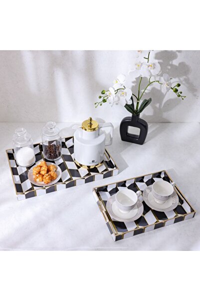 Danube Home Elizabeth 2-Piece Serving Tray -45.4X29.5X4CM,35X25X4CM