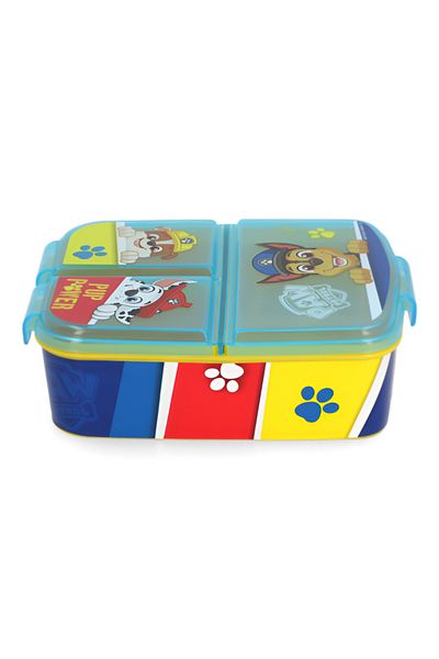 Stor 3-Compartment Paw Patrol Pup Power Themed BPA-Free Rectangular Airtight Sandwich Box Multicolor