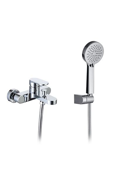 Danube Home Milano Lira Bath Shower Mixer Set Chrome|Brass Body Shower Mixer|Bath Room Fixture Hot & Cold-Chrome