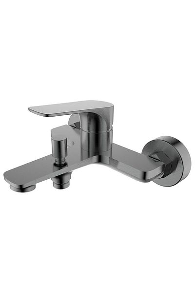 Danube Home Milano Plus Brown Bath Shower W/Shower Mixer Metal Grey