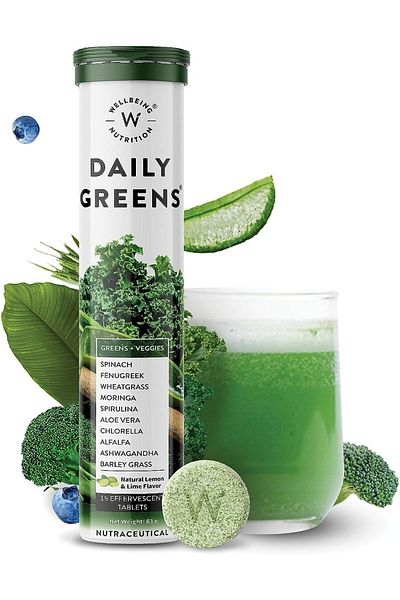 Wellbeing Nutrition Daily Greens Multivitamin Effervescent Tablets 15