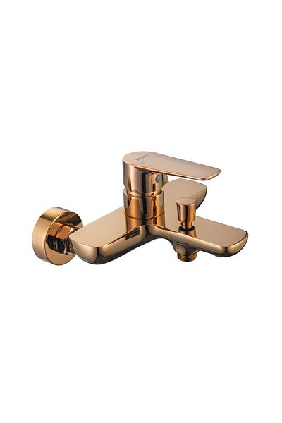 Danube Home Milano Calli Wall Mounted Bath Shower Mixer Set Rose Gold|Brass Shower Mixer-Rose Gold