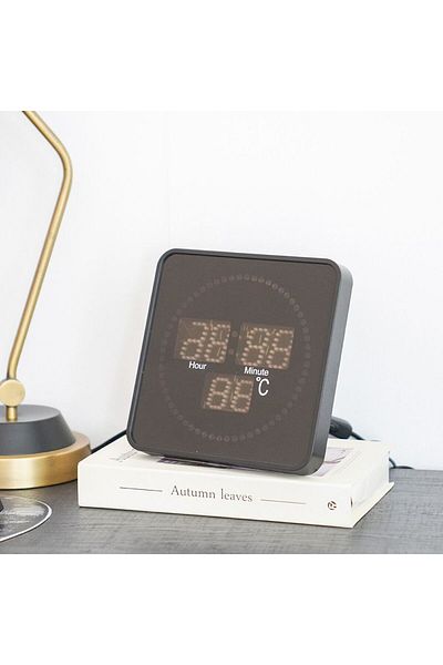 Danube Home Cambridge Led Movement Wall Clock 20.2X20.2X3.4Cm Black