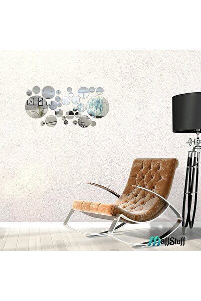 MaffStuff Oglinzi Autoadezive Decorative Set 31 Piese Silver pentru Perete