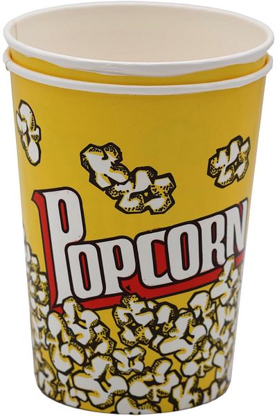 Ideal Pack Popcorn Tub – 32 oz Large Disposable Paper Tubs | Movie Theater Style | Grease-Resistant, Leak-Pro