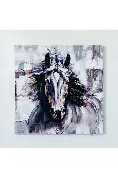 Danube Home Rabat Equine Horse Canvas Wall Art Majestic Horse Inspired Artwork Wall Decoration Arts 80X80X3Cm