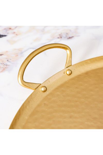 Danube Home Avalon Round Tray 44X38X4 Cm Gold
