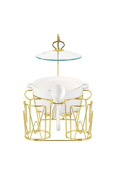 Danube Home Orchid 16-Piece Embossed Soup Set